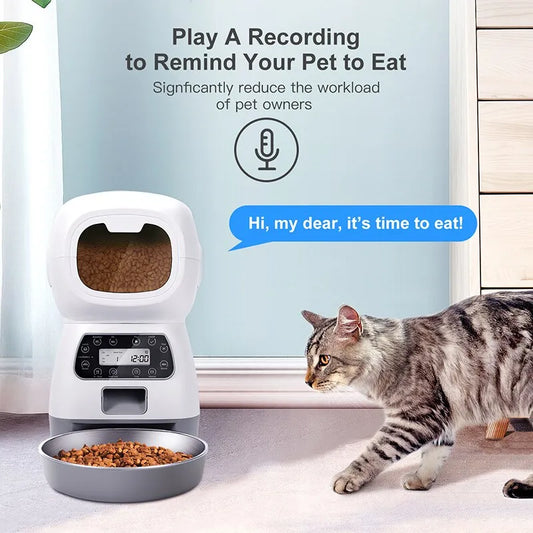 1PC UK Plug/USB Automatic Pet Feeding Intelligent Remote Control Cat And Dog Feeding Machine Timing Quantitative Food Machine